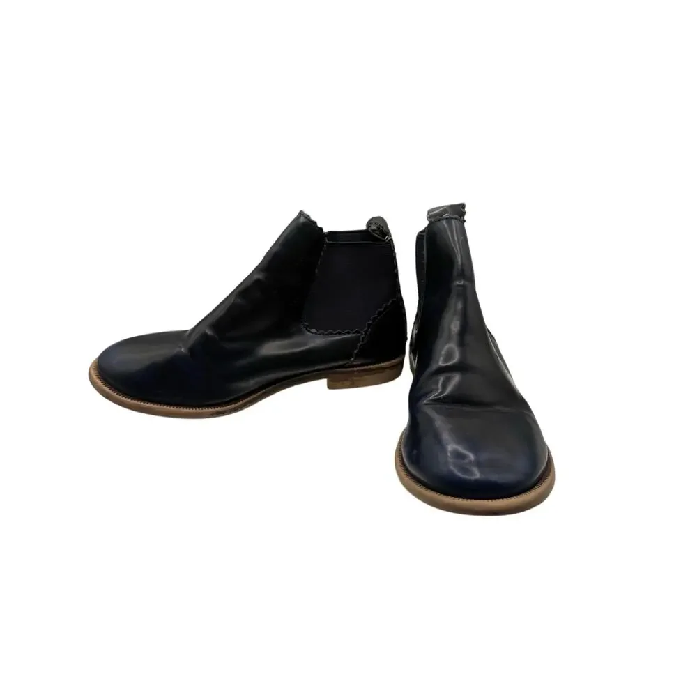 Zara Girls Black Chelsea Ankle Boots SZ 29 Minimalist Slip On Classic Versatile